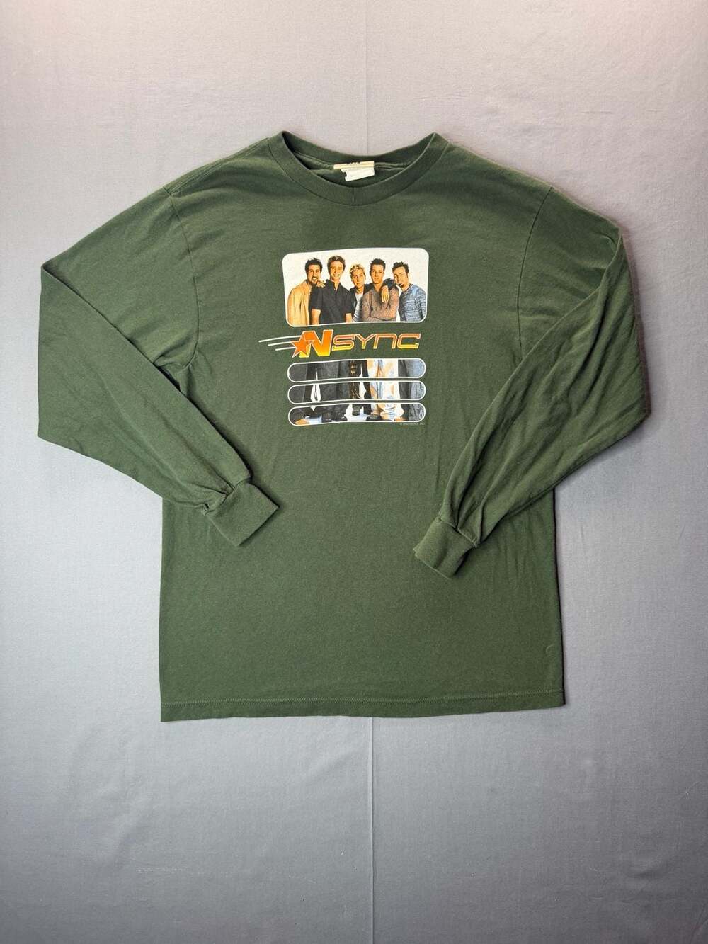 Winterland NSYNC Band Long Sleeve T-Shirt Youth Large Green Vintage Y2K